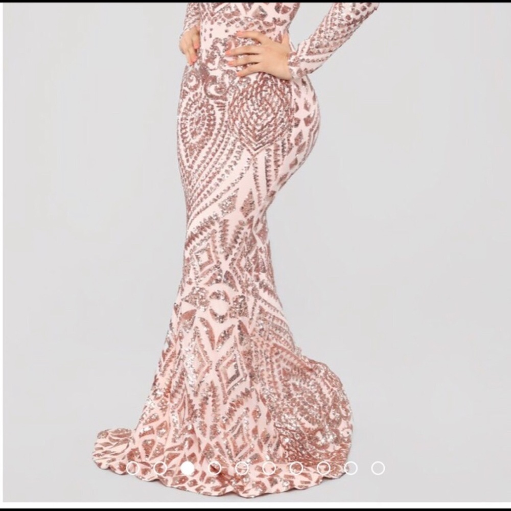 Rose gold sequin maxi dress